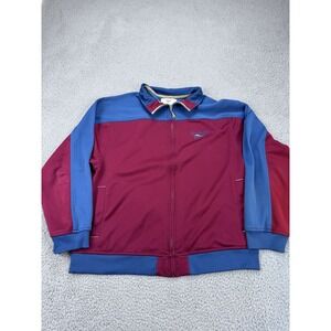 Reebok Jacket Mens Red Blue Full Zip Training Athletic Tracksuit‎ Embroidered